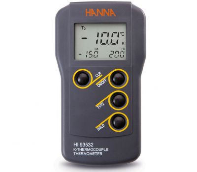 HI93532 термометр K-типа с двойным входом, диапазон от -200,0 до 999,9°C; от 1000 до 1371°С