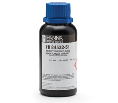 HI84532-51 титрант для определения титруемой кислотности фруктовых соков (высокий диапазон), 120 мл