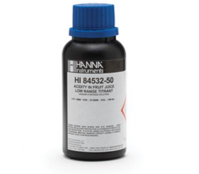 HI84532-50 титрант для определения титруемой кислотности фруктовых соков (низкий диапазон), 120 мл
